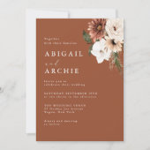 Minimal Boho Terracotta Wedding  Kaart (Voorkant)