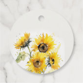 Minimal Boho Waterverf Zonnebloem Rustiek Huwelijk Bedankjes Labels (Achterkant)