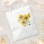 Minimal Boho Waterverf Zonnebloem Rustiek Huwelijk Bedankzakje (Geknipt)