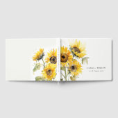 Minimal Boho Waterverf Zonnebloem Rustiek Huwelijk Gastenboek (Volledig)