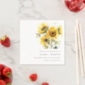 Minimal Boho Waterverf Zonnebloem Rustiek Huwelijk Servet (Insitu)