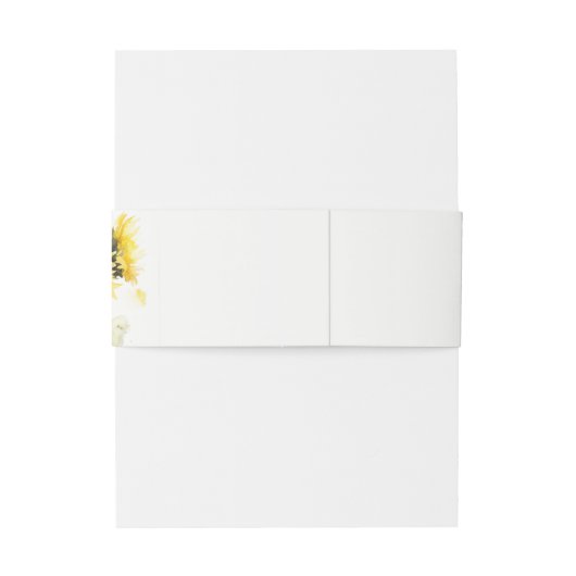 Minimal Boho Waterverf Zonnebloem Rustiek Huwelijk Uitnodigingen Wikkel (Achterkant Voorbeeld)