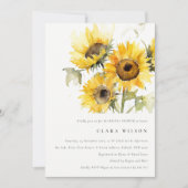 Minimal Boho Waterverf Zonnebloem Vrijgezellenfees Kaart (Voorkant)