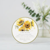 Minimal Boho Waterverf Zonnebloem Vrijgezellenfees Kaart (Staand voorkant)