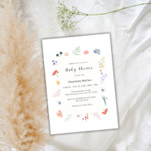 Minimal Boho Wildflower Floral Lijst Baby shower