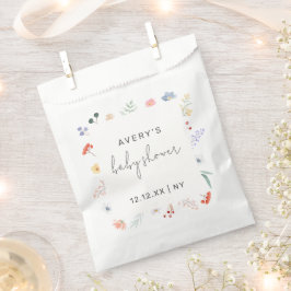 Minimal Boho Wildflower Lijst Baby shower Bedankzakje