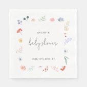 Minimal Boho Wildflower Lijst Baby shower Servet (Voorkant)