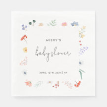 Minimal Boho Wildflower Lijst Baby shower