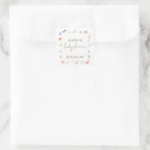 Minimal Boho Wildflower Lijst Baby shower Vierkante Sticker (Tas)