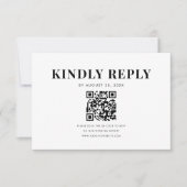 Minimal Bold Elegant QR Code Wedding RSVP Kaartje (Voorkant)