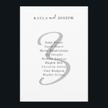Minimal Bold Elegant Wedding Table Number 3 Kaart<br><div class="desc">This is elegant black and white bold table number three sign for wedding with editable guest list. You can add your names and guest list. If you wish to change background color, font and table number color or make other changes to the template - it can be done easily, just...</div>
