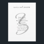 Minimal Bold Elegant Wedding Table Number 3 Kaart<br><div class="desc">This is elegant black and white bold table number three sign for wedding with editable guest list. You can add your names and guest list. If you wish to change background color, font and table number color or make other changes to the template - it can be done easily, just...</div>
