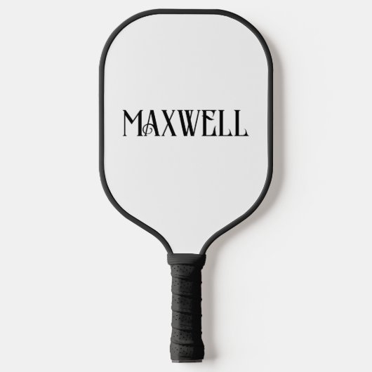 Minimal Bold Elegant Zwart Typografie Achternaam Pickleball Paddle (Voorkant)