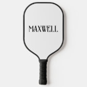Minimal Bold Elegant Zwart Typografie Achternaam Pickleball Paddle (Achterkant)