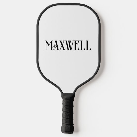 Minimal Bold Elegant Zwart Typografie Achternaam Pickleball Paddle (Achterkant)