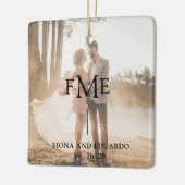 Minimal Bold Monogram Foto Modern Keramisch Ornament (Links)