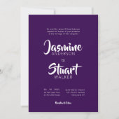 Minimal bold plum Wedding Website QR Code Kaart (Voorkant)