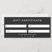 Minimal Bold Tattoo Artist Gift Certification  (Achterkant)