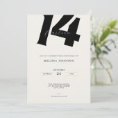 Minimal Bold Typography 14th Birthday  Kaart (Staand voorkant)