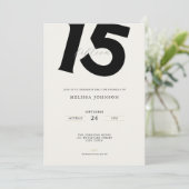 Minimal Bold Typography 15th Birthday Kaart (Staand voorkant)