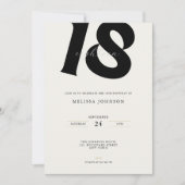 Minimal Bold Typography 18th Birthday  Kaart (Voorkant)