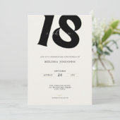 Minimal Bold Typography 18th Birthday  Kaart (Staand voorkant)