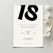 Minimal Bold Typography 18th Birthday  Kaart