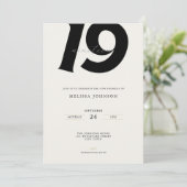 Minimal Bold Typography 19th Birthday  Kaart (Staand voorkant)