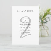 Minimal Bold Wedding Guest List Table Number 2 Kaart (Staand voorkant)
