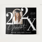Minimal Bold Year Arch Grad Photo Graduation Black Wandkleed (Voorkant (horizontaal))