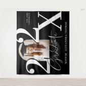 Minimal Bold Year Arch Grad Photo Graduation Black Wandkleed (Voorkant)