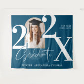 Minimal Bold Year Arch Grad Photo Graduation Blue Wandkleed (Voorkant (horizontaal))
