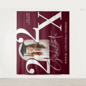Minimal Bold Year Arch Grad Photo Graduation Red Wandkleed (Voorkant)