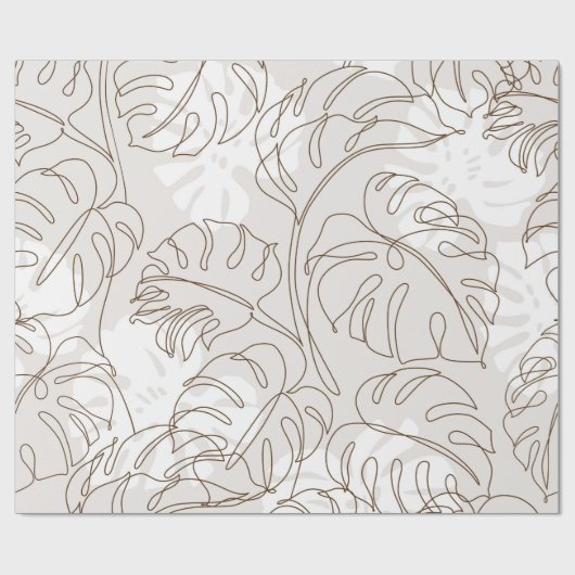 Minimal botanical art seamless pattern. Tropical m Cadeaupapier (Vlak)