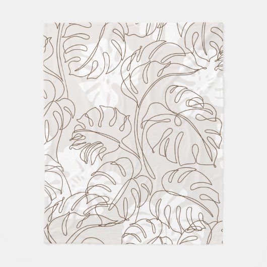 Minimal botanical art seamless pattern. Tropical m Fleece Deken (Voorkant)