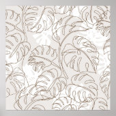 Minimal botanical art seamless pattern. Tropical m Poster (Voorkant)