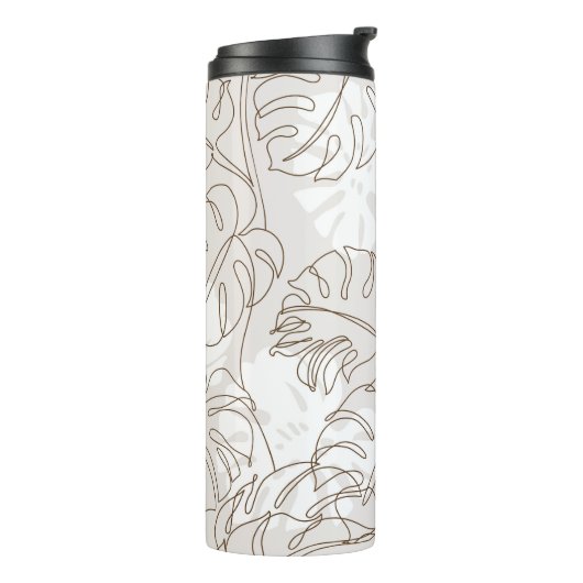 Minimal botanical art seamless pattern. Tropical m Thermosbeker (Gedraaid links)