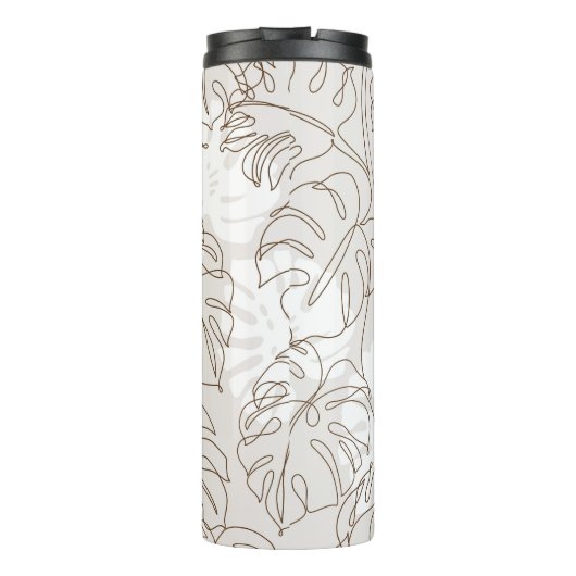 Minimal botanical art seamless pattern. Tropical m Thermosbeker (Achterkant)