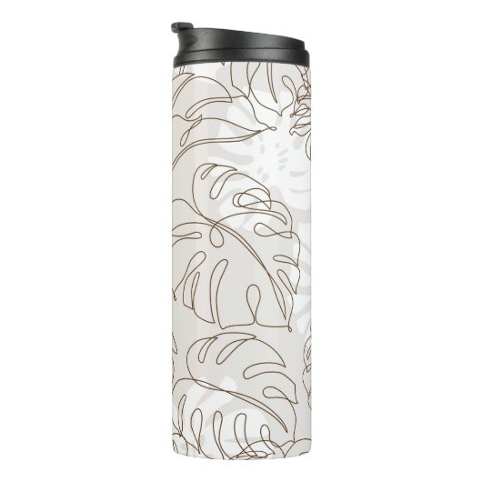 Minimal botanical art seamless pattern. Tropical m Thermosbeker (Geroteerd rechts)