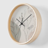 Minimal Botanical Clock – Abstract Line Art (Hoek)