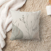 Minimal Botanical Decor – Abstract Wildflower Line Kussen (Deken)