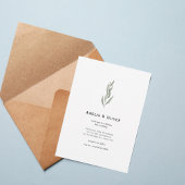 Minimal Botanical Greenery Wedding Invitation Kaart
