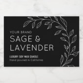 Minimal Botanical Greenery Zwart Waterdicht Label Voedselcontainer Etiket (Enkel label)