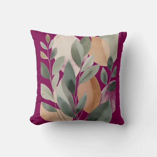 Minimal Botanical Leaf Pattern pillows Kussen (Voorkant)