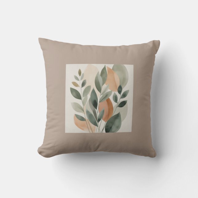 Minimal Botanical Leaf Pattern pillows Kussen (Voorkant)