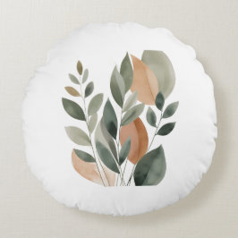 Minimal Botanical Leaf Pattern pillows Rond Kussen