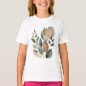 Minimal Botanical Leaf Pattern T-shirt (Voorkant)