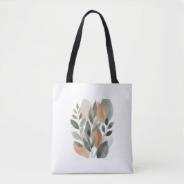 Minimal Botanical Leaf Pattern Tote Bag
