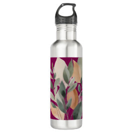 Minimal Botanical Leaf Pattern Waterfles