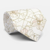 Minimal Botanical Line Art Pattern (1) Stropdas (Opgerold)